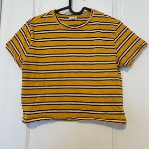 Garage Yellow and Black Striped Short Sleeve Tee